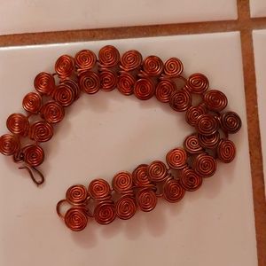 Copper, spiral bracelet